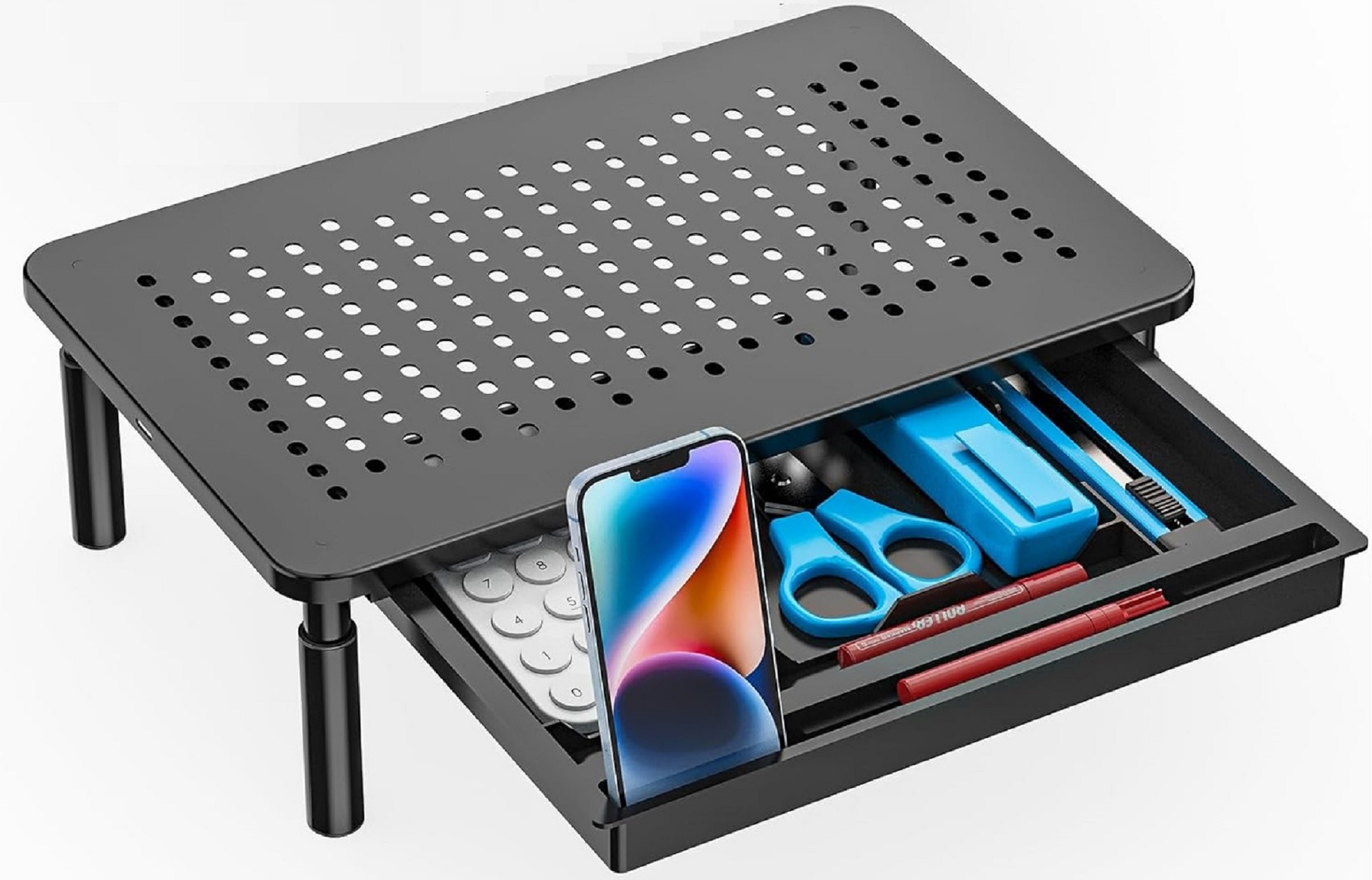 STOJAN PRE MONITOR, LAPTOP TLAČIAREŇ SO ZÁSUVKOU